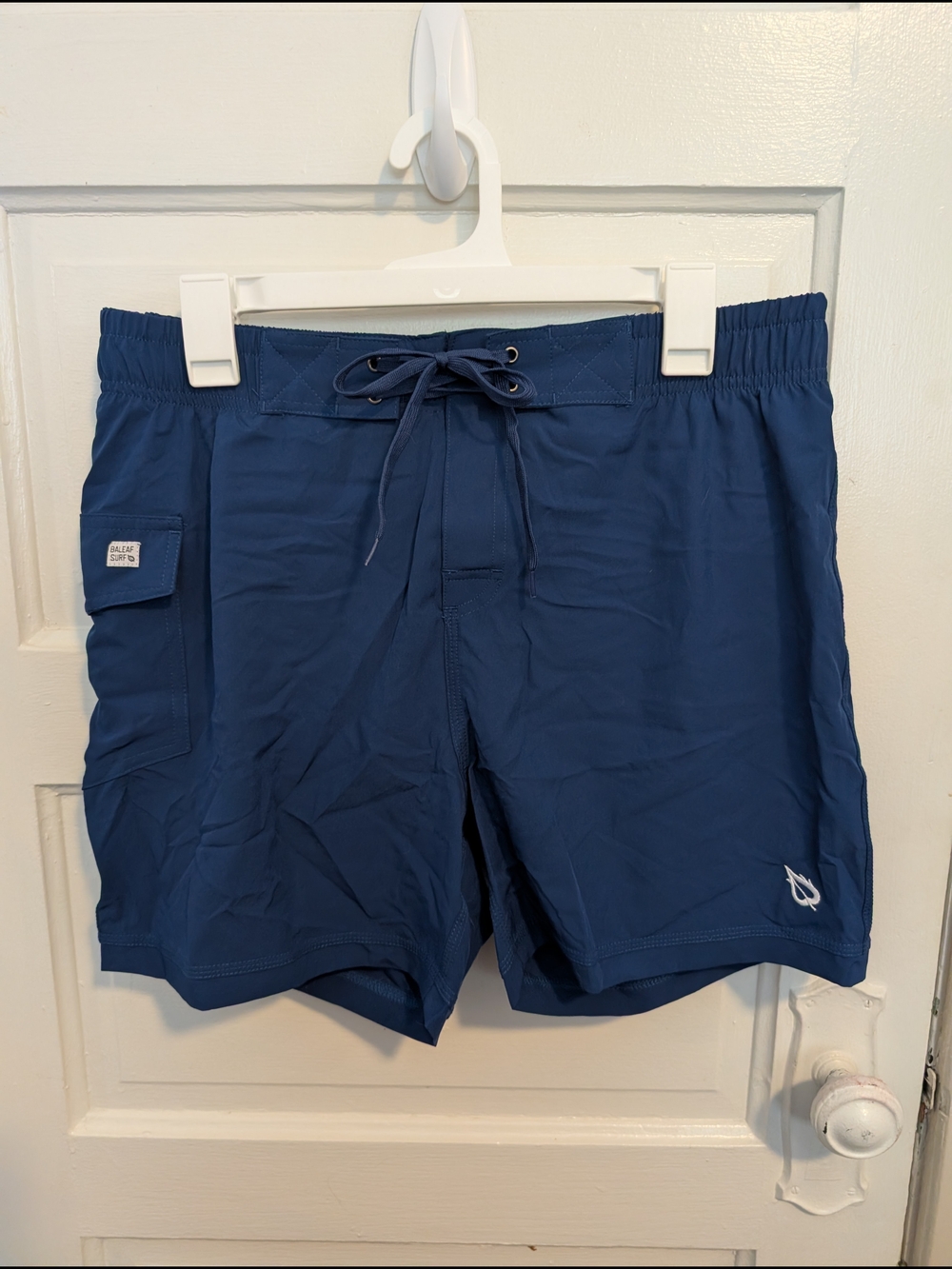 Men's Navy Swim Surf Short Trunks with Side Pocket Baleaf Size Large
